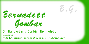 bernadett gombar business card